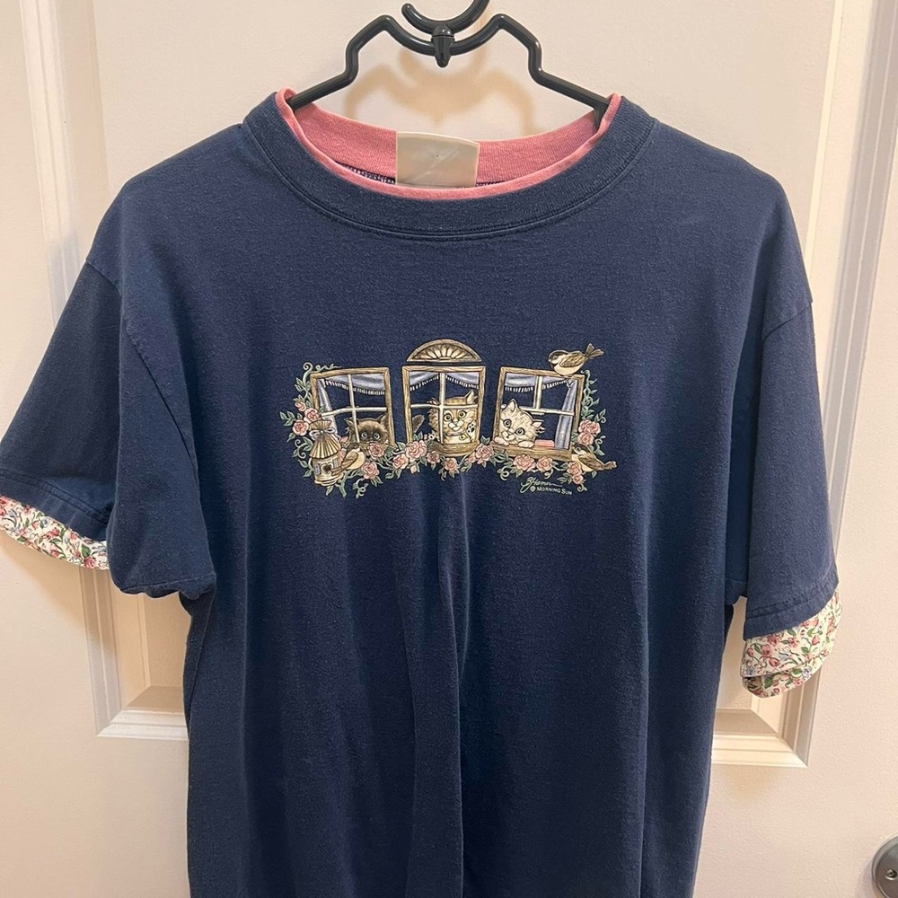 Women's Navy and Blue T-shirt